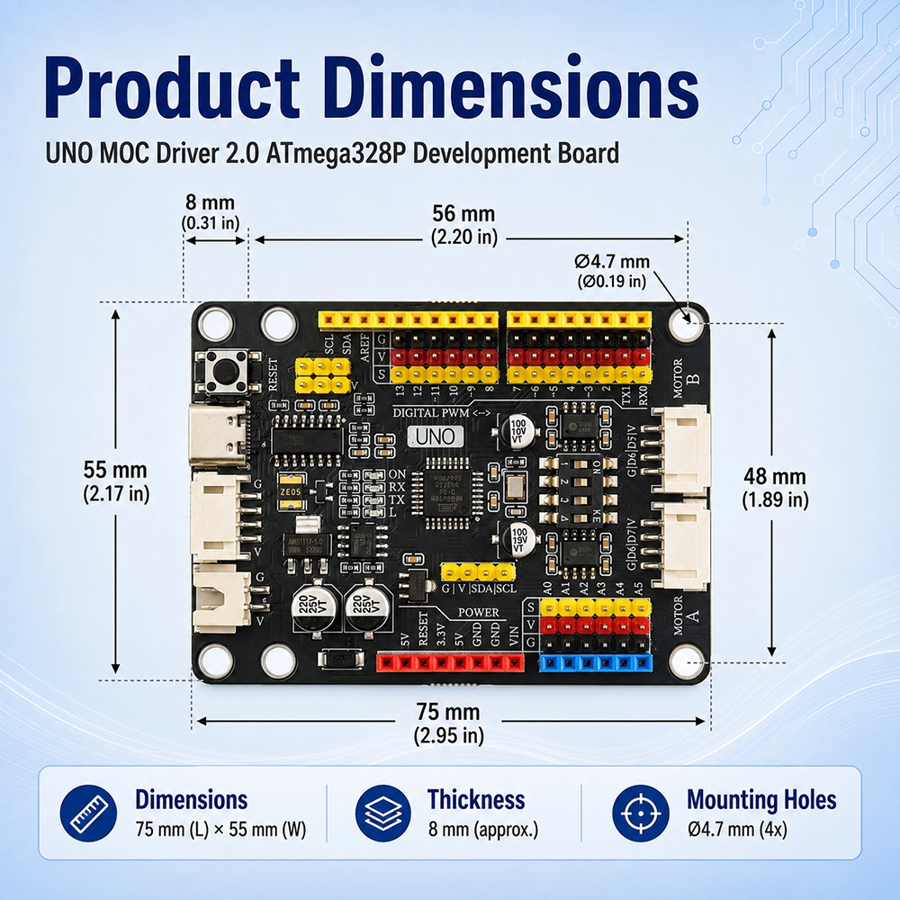 UNO MOC Driver 2.0 ATmega328P Type-C Development Board - Image 3