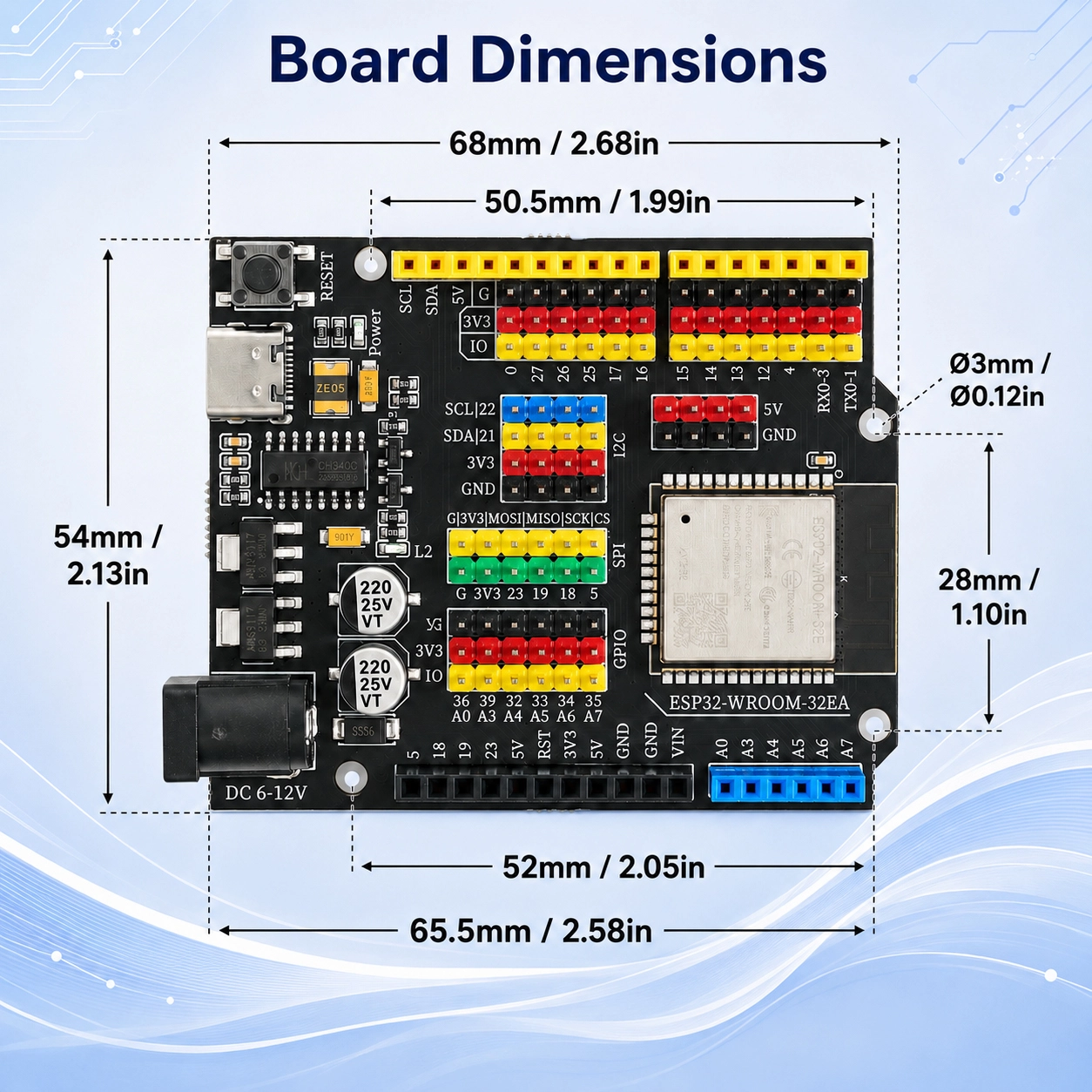 Type-C ESP32 WiFi Bluetooth Development Board with DC5525 Power Input - Image 3