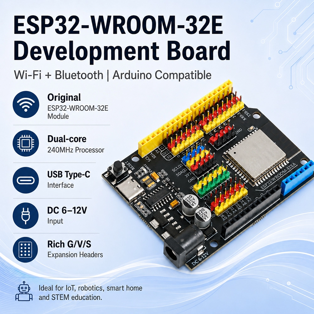 Type-C ESP32 WiFi Bluetooth Development Board with DC5525 Power Input - Image 2